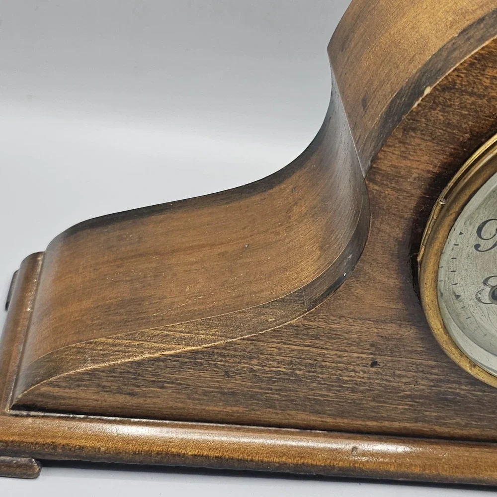 Antique 20's 30s New Haven Clock Co Wood Mantle Clock Not Working HAVE KEY